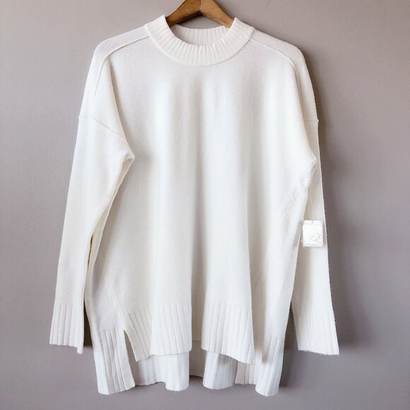 Free People  sweater Phoebe Pull Over sweater white oversized sweater medium - Picture 2 of 16